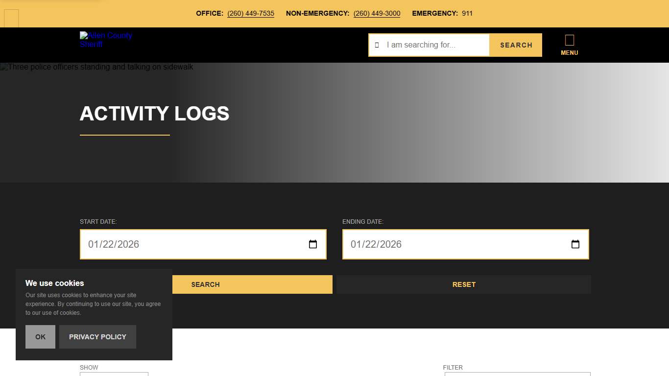 Activity Logs - Allen County Sheriff